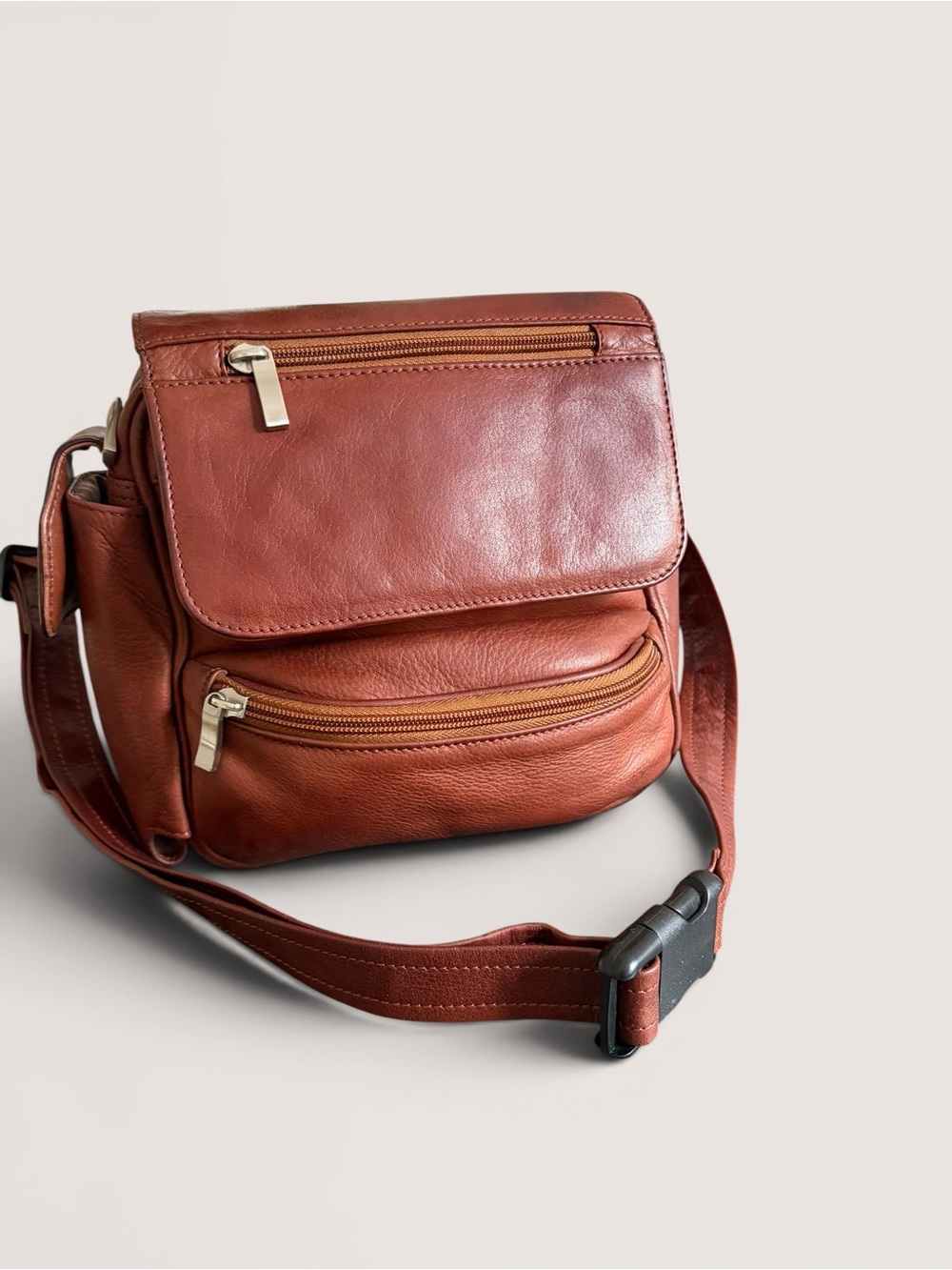 Leather Crossbody Sling Belt Bag in Brown - Picture 7 of 16